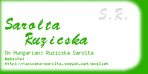 sarolta ruzicska business card